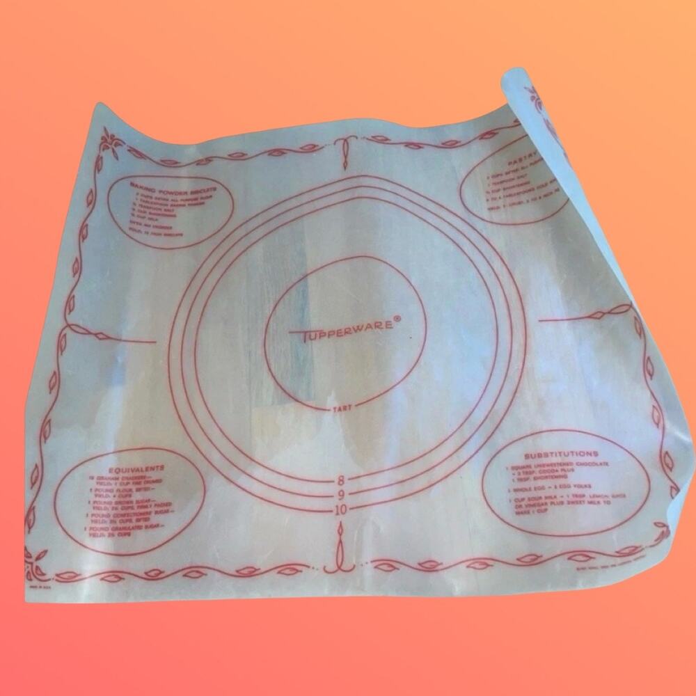 1965 Tupperware Pastry Mat 18"x22" Rexall Baking Sheet USA Vintage Kitchen